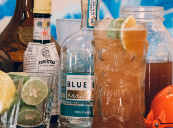 Aviation cocktail with Blue Light Caribbean Gin